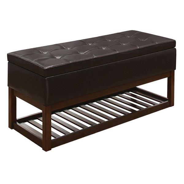 Alcott Hill® Nora Lift-up Faux Leather Storage Bench | Wayfair.ca